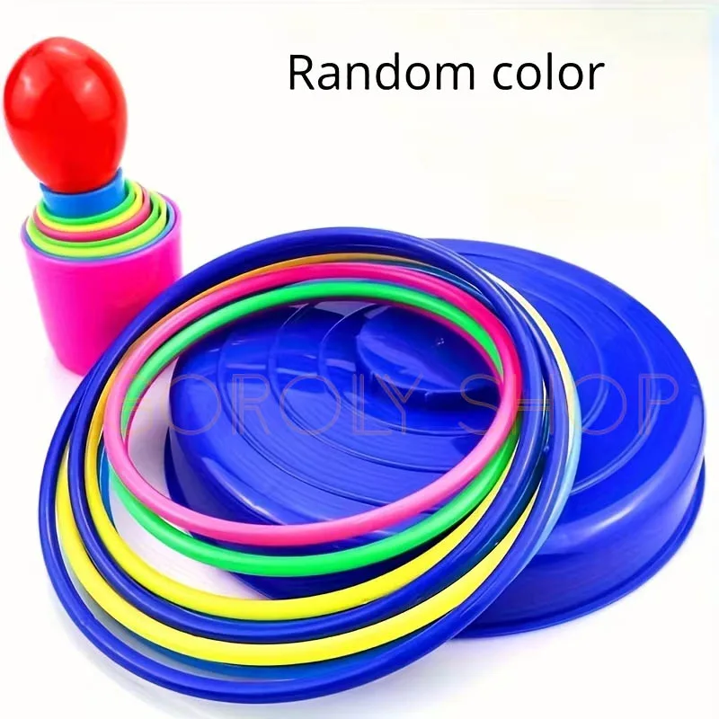 1set Colorful Hoop Game Set - Outdoor Throwing Rings for Kids, thumbnail 2
