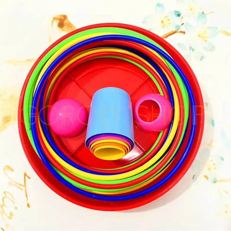 1set Colorful Hoop Game Set - Outdoor Throwing Rings for Kids, thumbnail 4