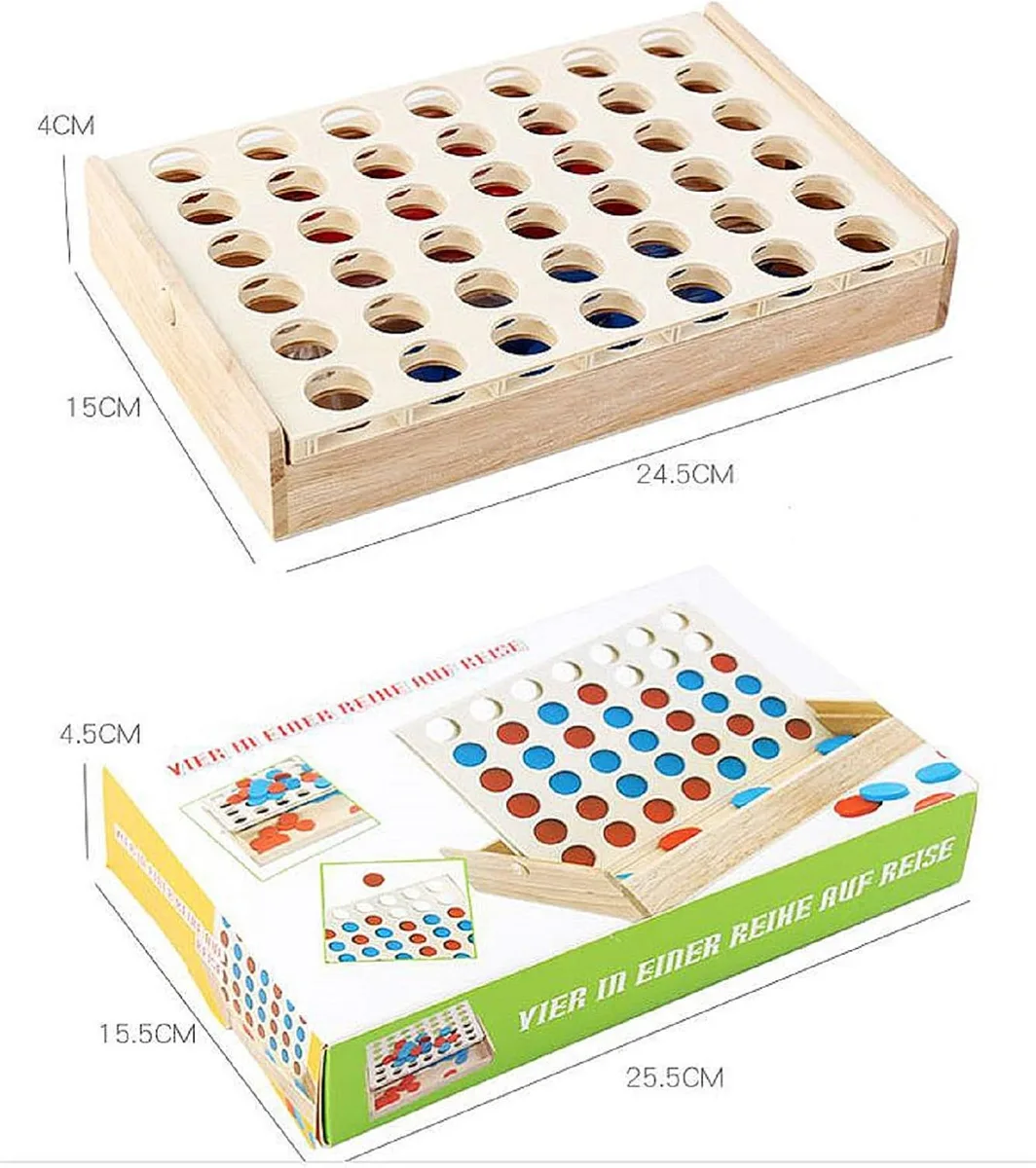 4 in a Row Wooden Board Game for Kids thumbnail 2