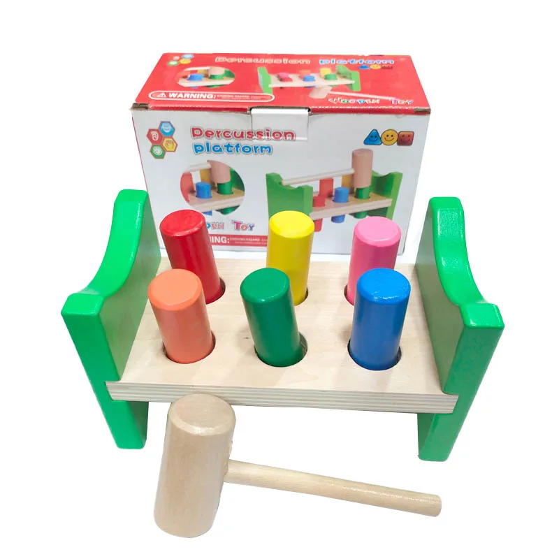 wooden pounding bench educational toy