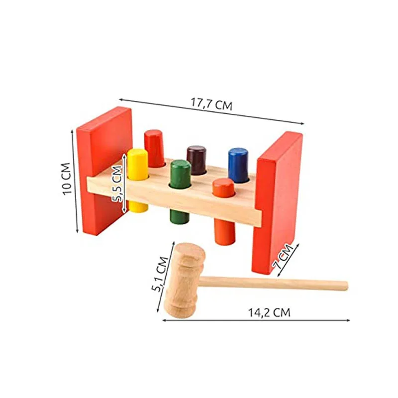 wooden pounding bench educational toy thumbnail 2