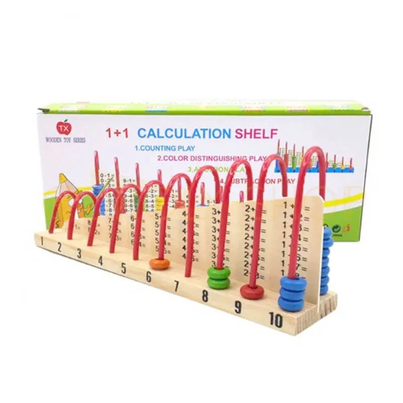 Wooden Double-Sided Calculation Shelf Abacus with Counting | Montessori Math Learning Toy for Kids thumbnail 3