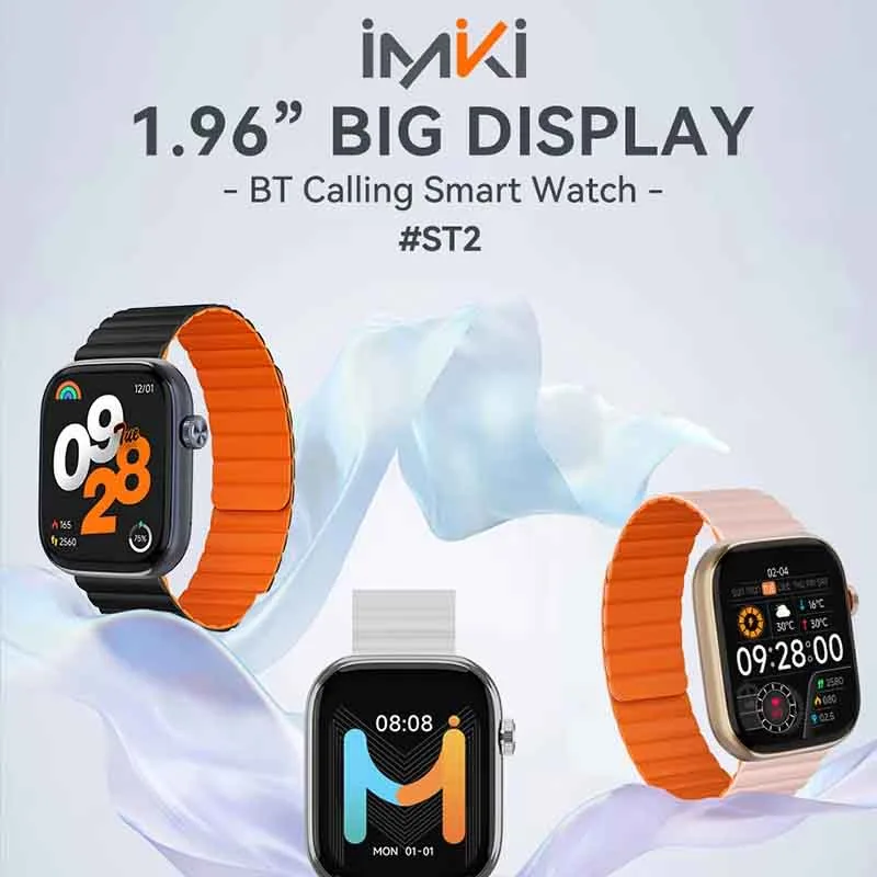 IMIKI ST2 Bluetooth Calling Smartwatch | 1.96” Display Fitness Tracker thumbnail 2