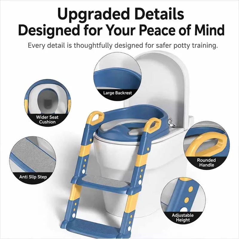 Adjustable toddler potty training seat with a built-in step ladder thumbnail 3