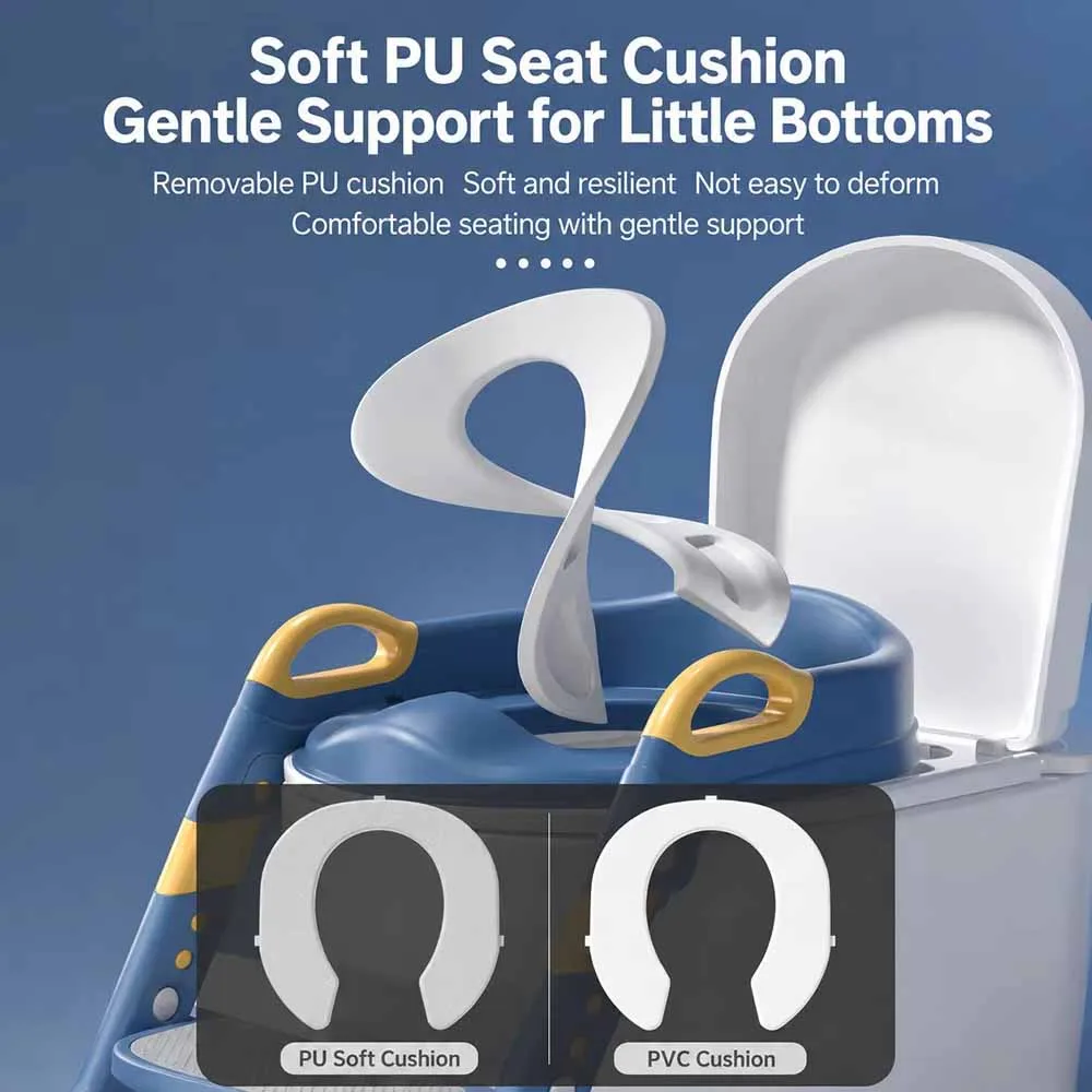 Adjustable toddler potty training seat with a built-in step ladder specification 3