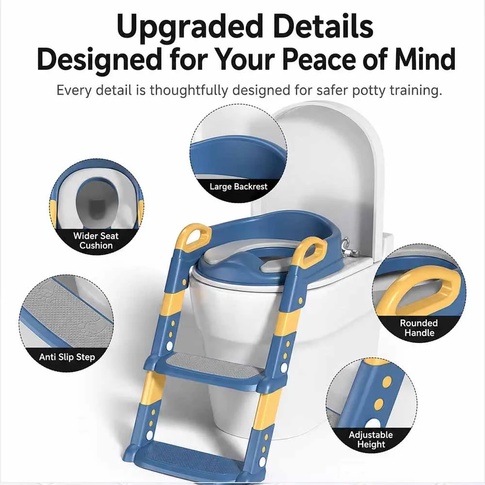 Adjustable toddler potty training seat with a built-in step ladder specification 5