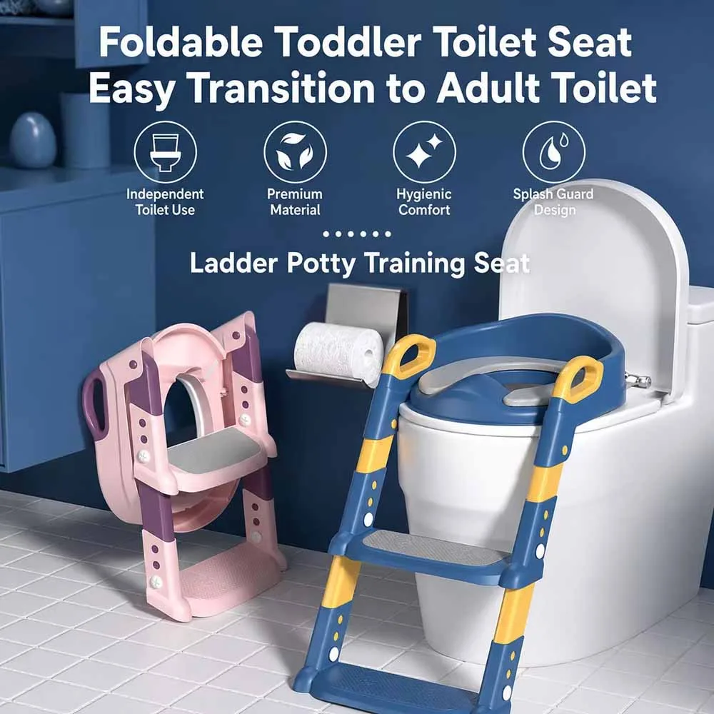 Adjustable toddler potty training seat with a built-in step ladder specification 9