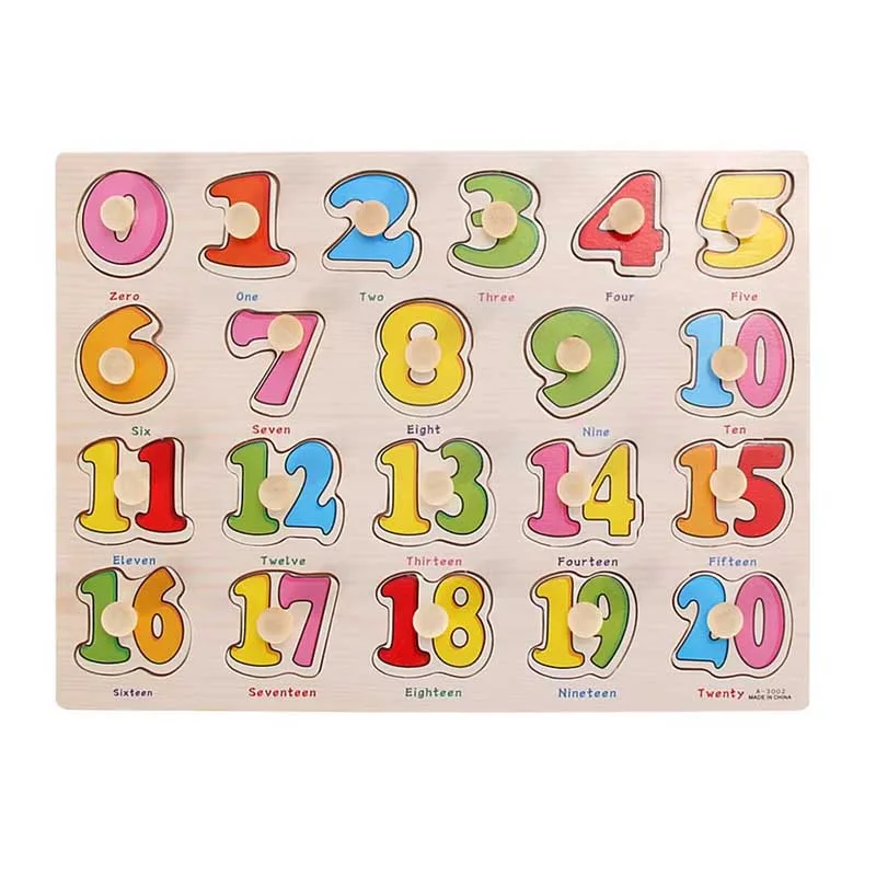 Wooden number puzzle board for children featuring numbers from 0 to 20. thumbnail 2