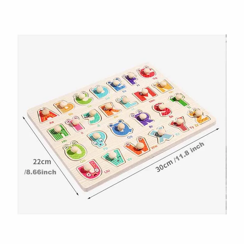 Montessori English Alphabet Wooden Peg Puzzle Board thumbnail 3